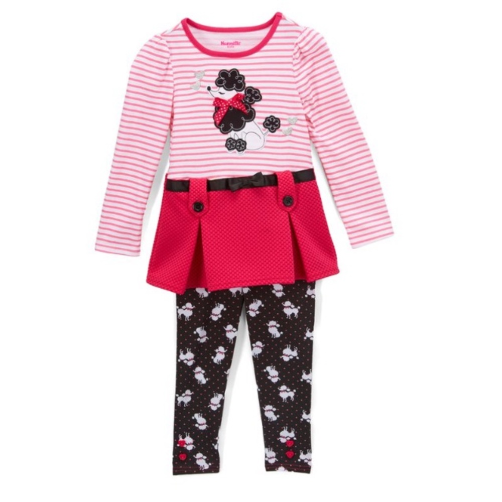 Pink & White Striped Dog Tunic & pants Outfit